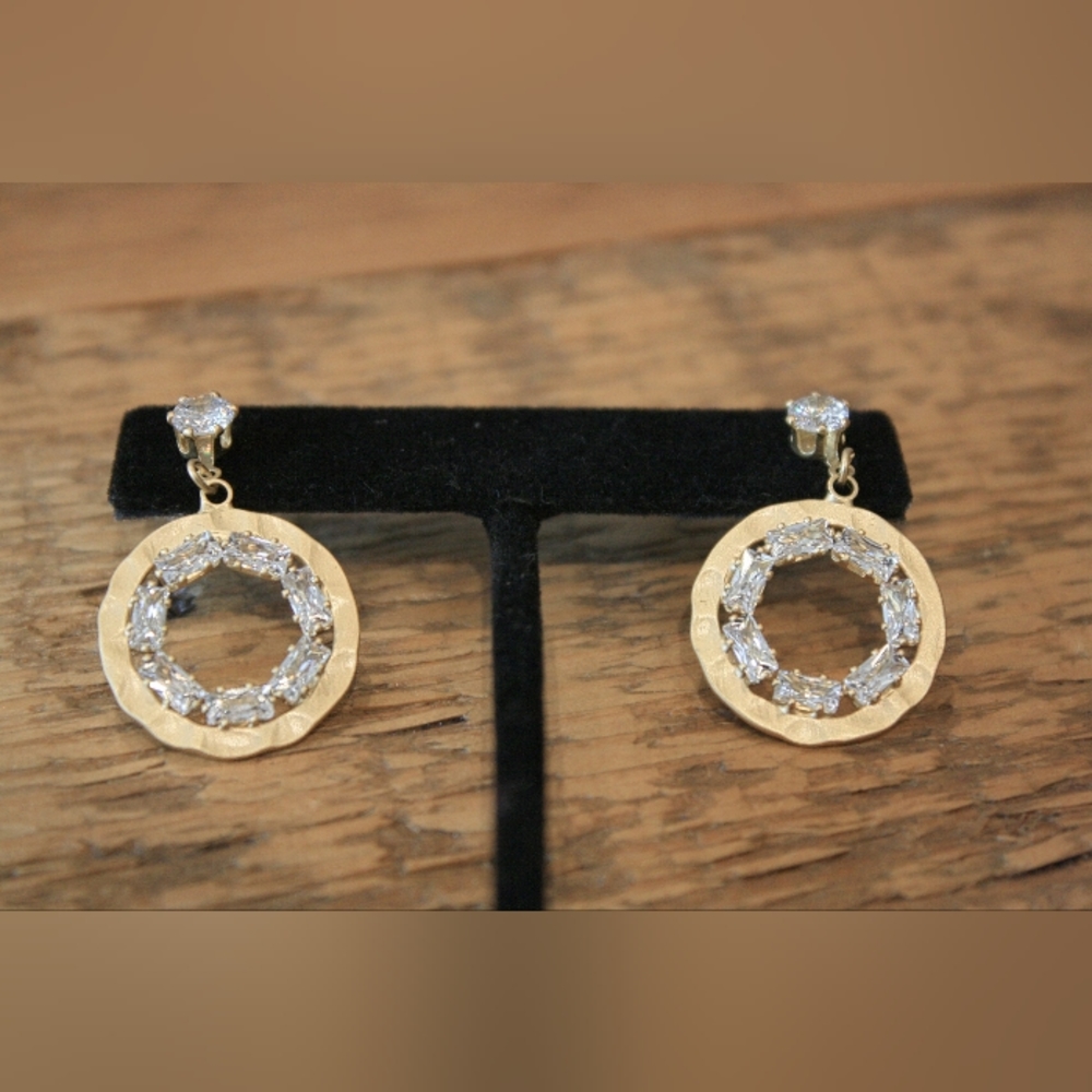 Gold crystal earrings